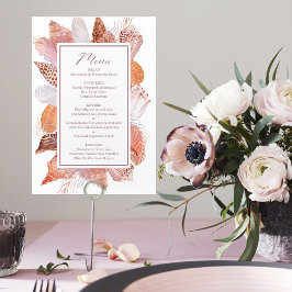 Beach Seashells acuarela Moda costera Menú plano