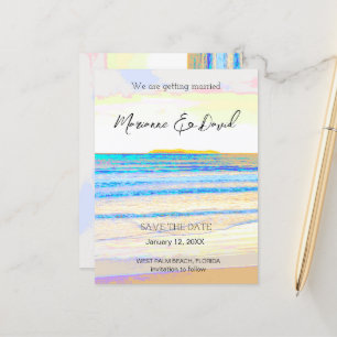 Beach sunrise salva la postal del anuncio de fecha