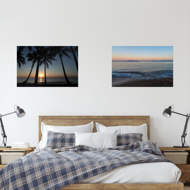 Beach Sunrise Wall Art – Set of Ocean Prints (Dormitorio)