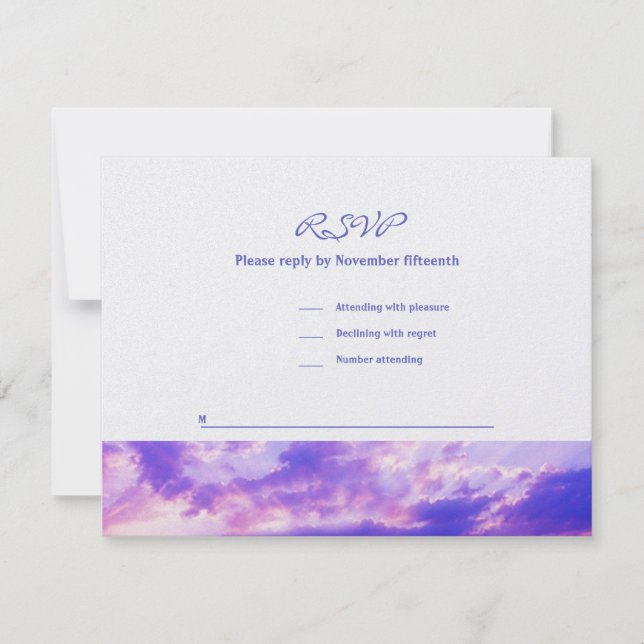Beach Sunset Bat Mitzvah Wedding RSVP (Anverso)