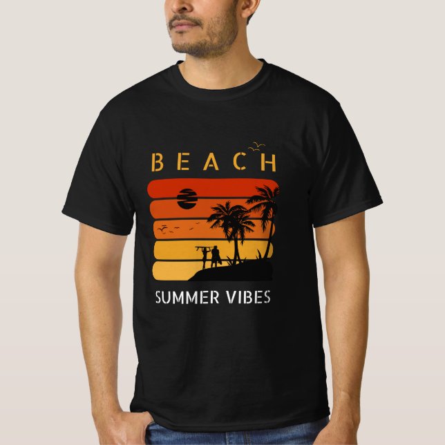 Beach Sunset Vibes | Camiseta tropical de verano (Anverso)