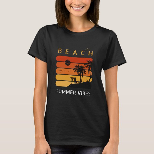 Beach Sunset Vibes | Camiseta tropical de verano (Anverso)