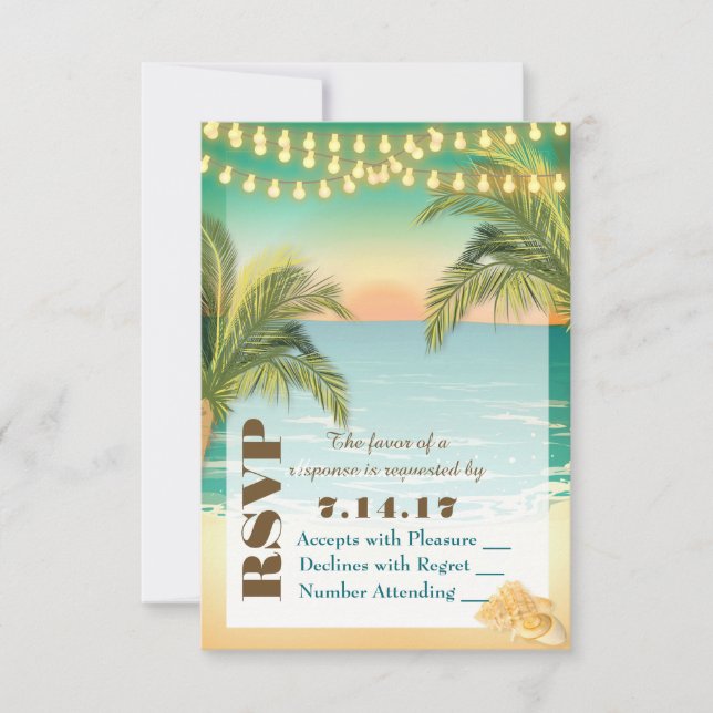 Beach Sunset Wedding RSVP (Anverso)
