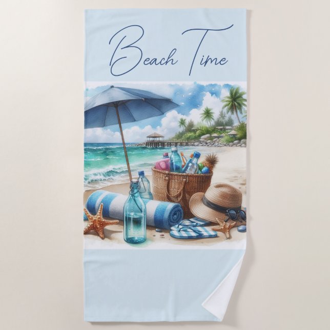 Beach Time Blue Beach Toalla (Anverso)