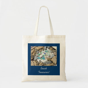 Beach Treasures bolsas de Totes Blue Sea Glass Fos