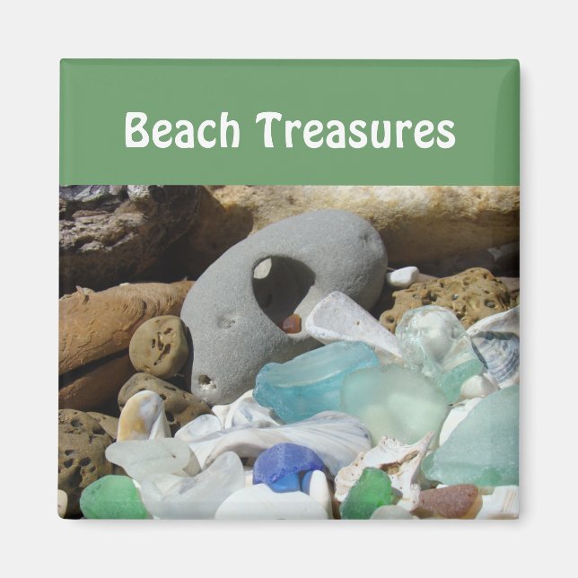 Beach Treasures imanes Sea Glass Seaglass Fossils (Frente)
