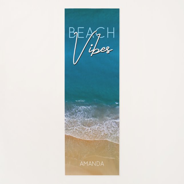 Beach Vibes Chill Ocean Water Blue Photo Yoga Mat (Anverso)