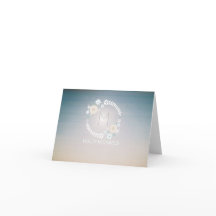 Beach Wreath Sunset Sky Monograma Notecard