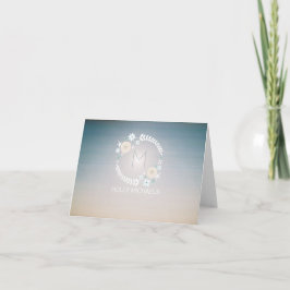 Beach Wreath Sunset Sky Monograma Notecard