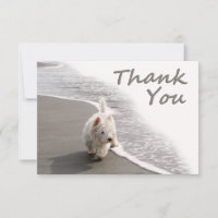 Beachcombing Westie Gracias Tarjeta 5"x7"
