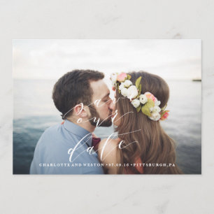 Beachy Save the Date tarjeta de fotografía de cali