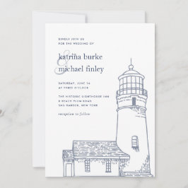 Beacon | Invitación a bodas de faro náutico