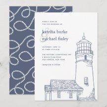 Beacon | Invitación a bodas de faro náutico