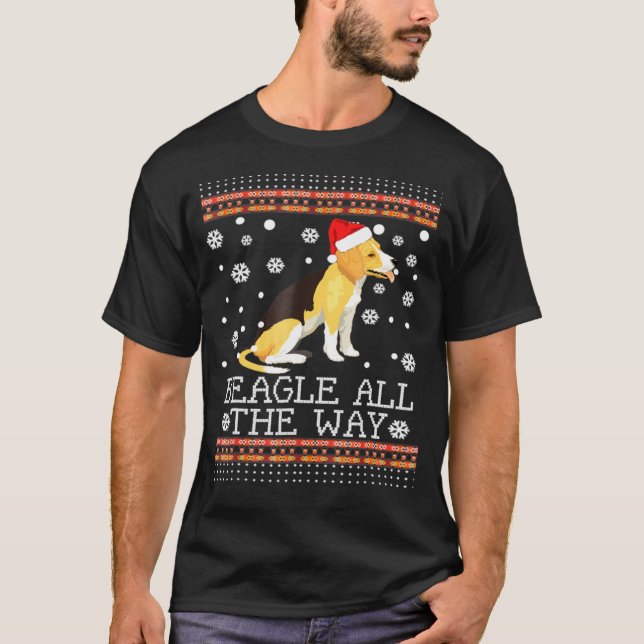 Beagle All the Way Ugly Beagle Sweater Navidades (Anverso)
