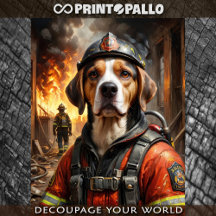Beagle como bombero - Papel de tejidos