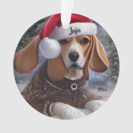 Beagle de Navidad, Adorno de Perro de Santa