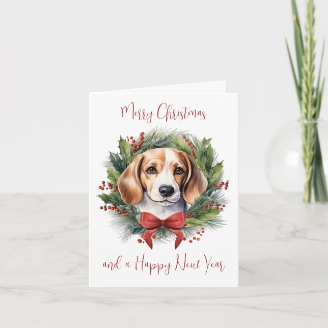 Beagle Dog Lover Feliz Navidad personalizada (Anverso)