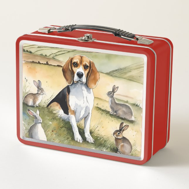 Beagle Dog Metalizado Lunchbox (Anverso)