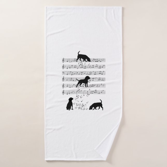 Beagle dog Music Note Clef Musician Beagle do (Toalla de baño)