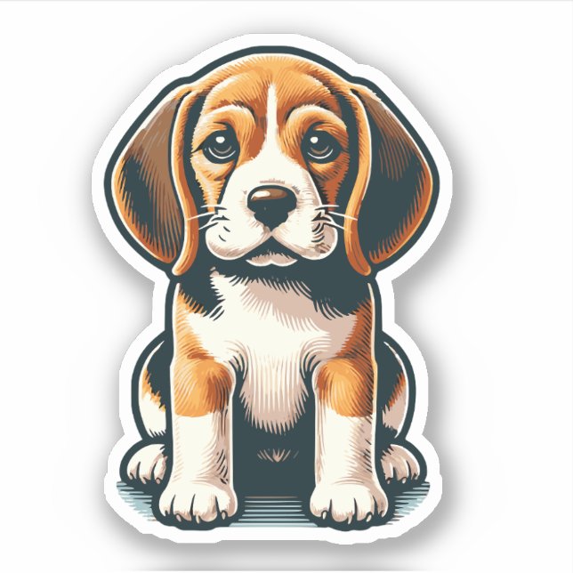Beagle Dog Pegatina (Anverso)