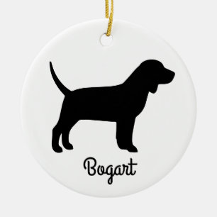 Beagle Dog Silhouette Ornamento cerámico