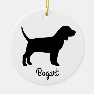 Beagle Dog Silhouette Ornamento cerámico