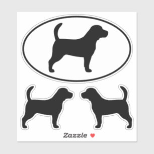 Beagle Dog Silhouettes Vinyl Pegatina Set