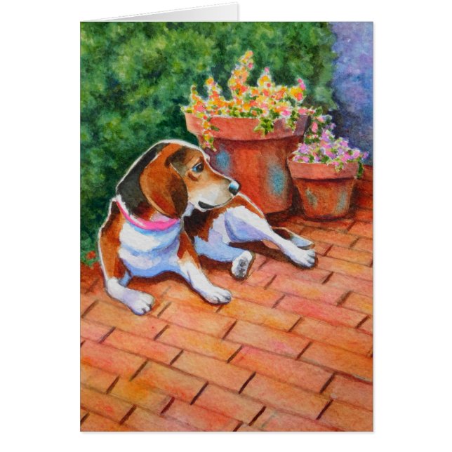 Beagle en Brick Patio (Frente)