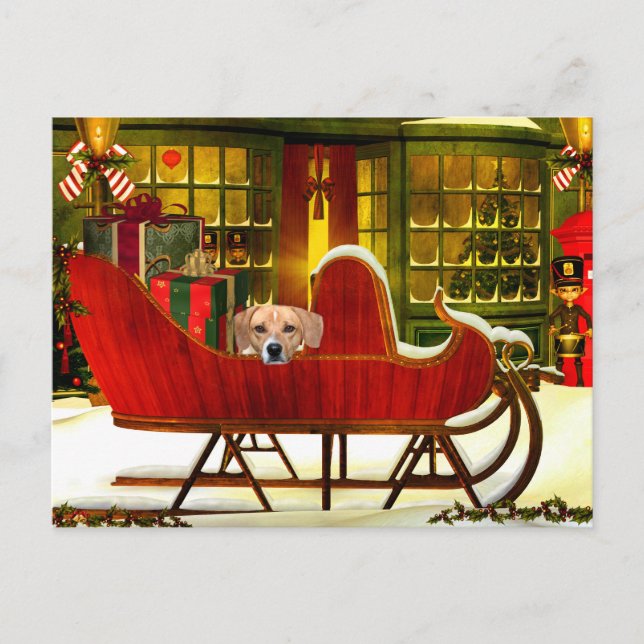 Beagle en un trineo del navidad (Anverso)