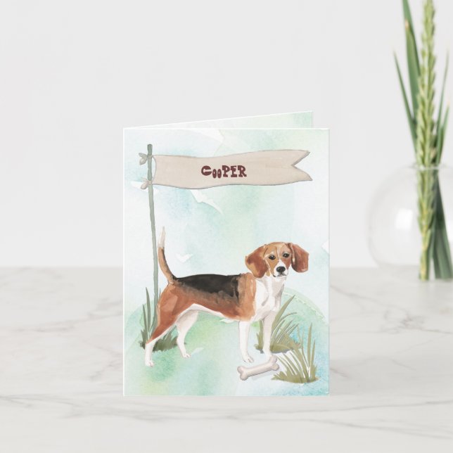 Beagle felicitaciones por nuevo perro (Anverso)