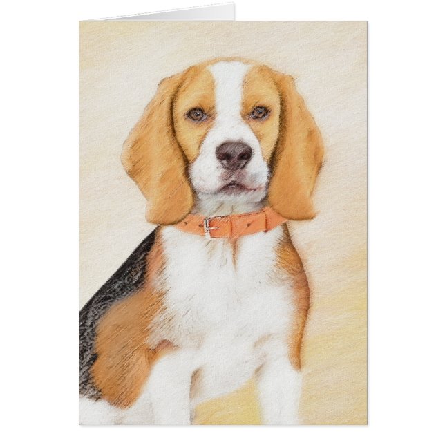 Beagle Hound Dog Pintura original de animales (Frente)