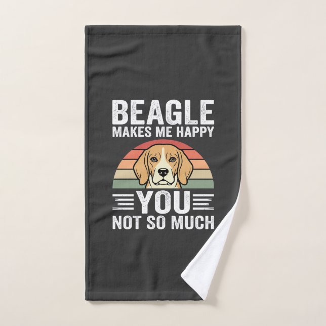 Beagle Me Hace Feliz Amante De Perros (Toalla de mano)