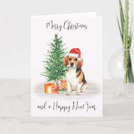 Beagle Merry Navidad Festividad Santa Dog