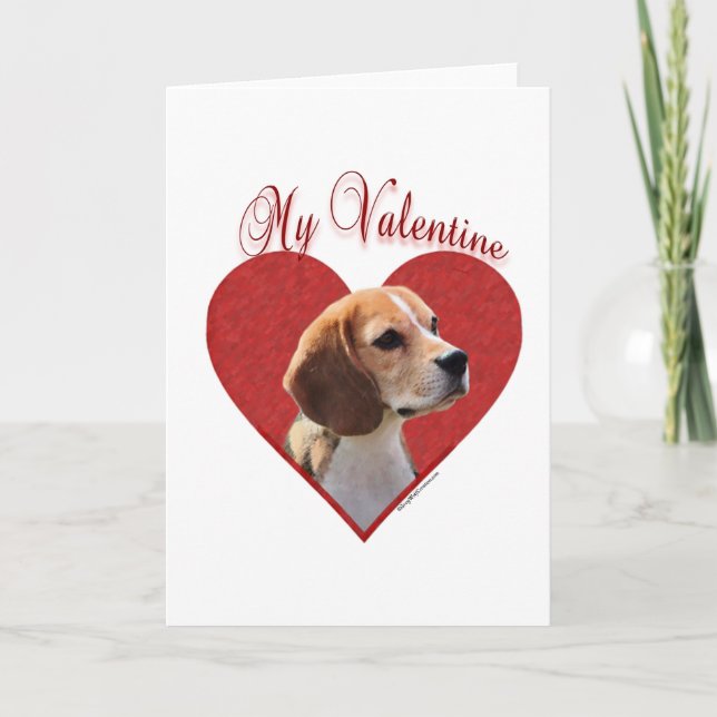 Beagle mi tarjeta del día de San Valentín (Anverso)