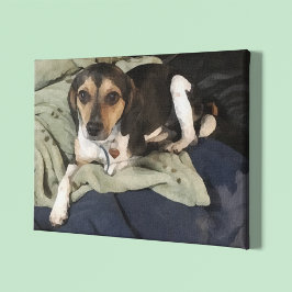 Beagle Mix Dog Arte Digital De Bajo Poste