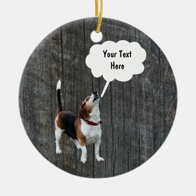Beagle que grita el ornamento adaptable del perro (Frente)