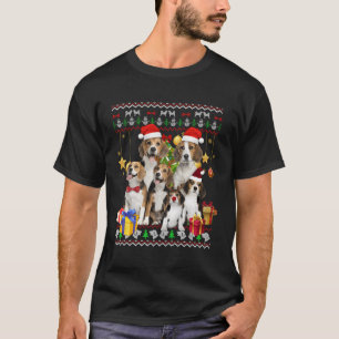 Beagle Ugly Navidades Sweater Santa Hat Gift