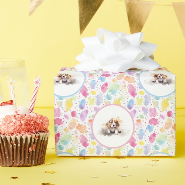 Beagle Watercolor Papel de cierre de cumpleaños (Fiesta de cumpleaños )