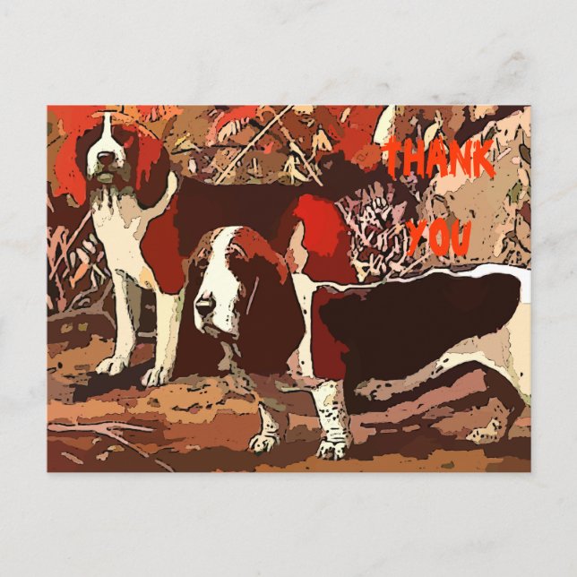 Beagles pintados de época gracias a la postal (Anverso)