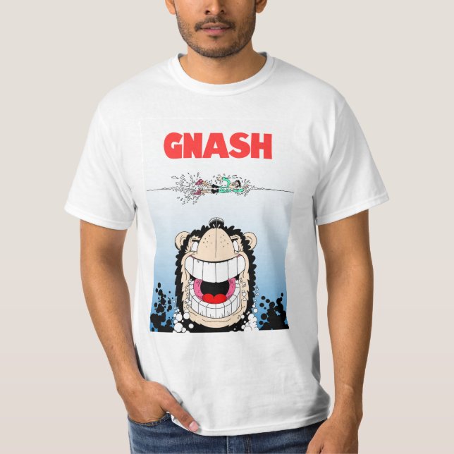 Beano Gnasher Jaws parodia la camiseta masculina (Anverso)