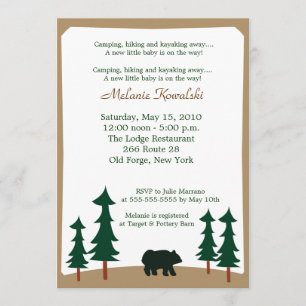 BEAR Adirondack Lodge 5x7 Invitación Baby Shower
