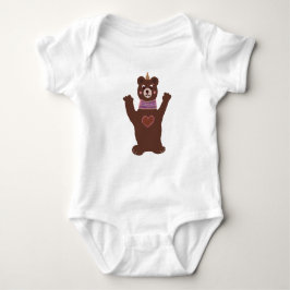 Bear Baby Jersey Bodysuit, Blanco