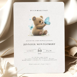 Bear Baby Shower Invitación Blue Boy