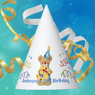 Bear de cumpleaños corto edad 5 Fiestas Gorra