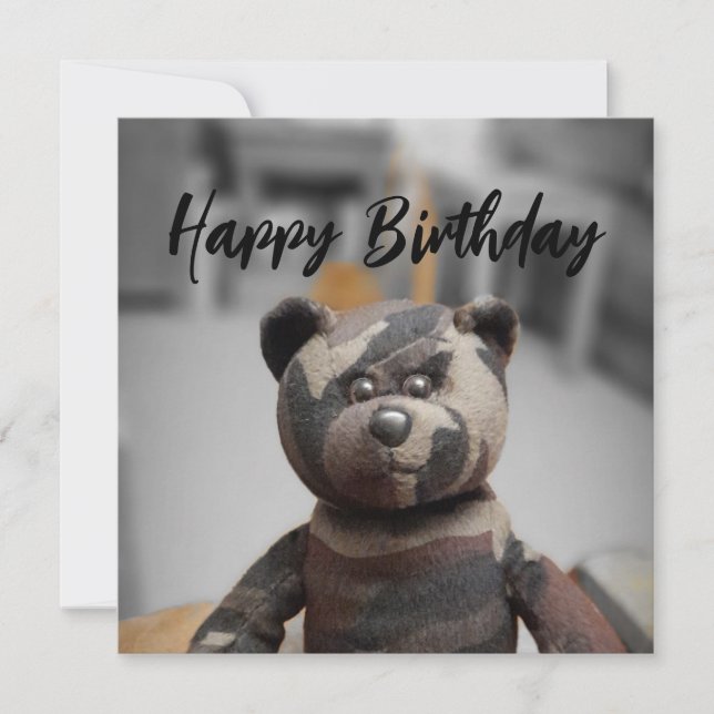 Bear de cumpleaños de la tarjeta (Anverso)