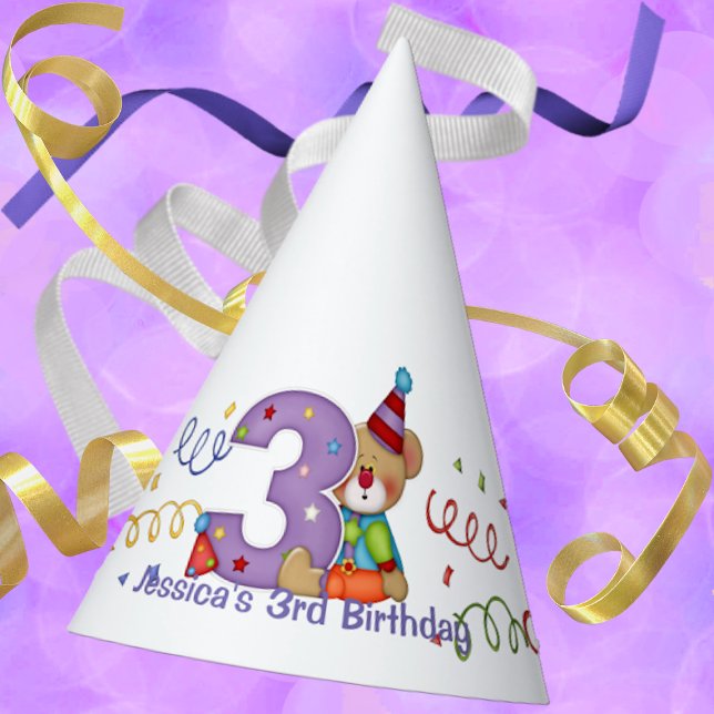 Bear de cumpleaños lindo edad 3 Gorra Fiesta (Subido por el creador)