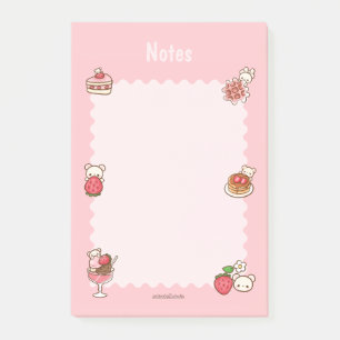 Bear de fresa Bear postres de Bloc de notas Tapón