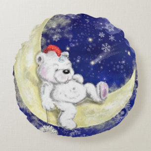 Bear Dormido En La Almohada De La Luna