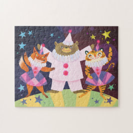 Bear, Fox y Tiger Pierrot Clown Jigsaw Puzzle