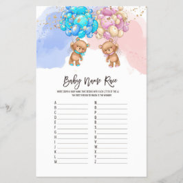 Bear globos Nombra Race ABC Juego Volante